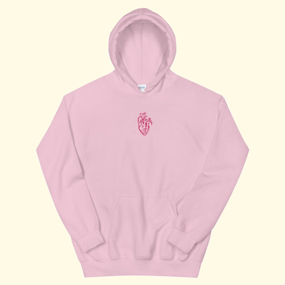 baby pink embroidered heart hoodie – Sweetest Tangerine