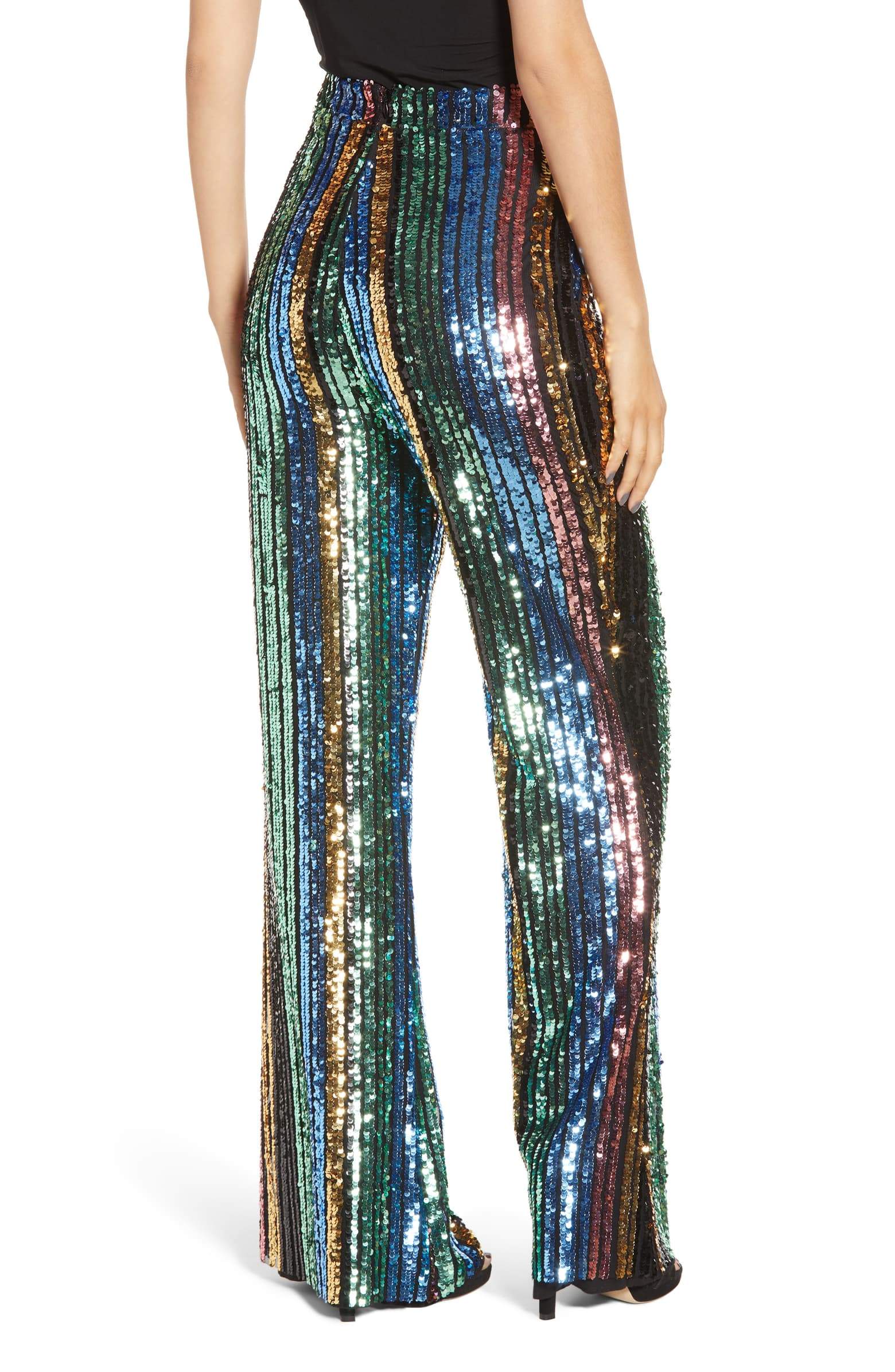 sequin striped pants