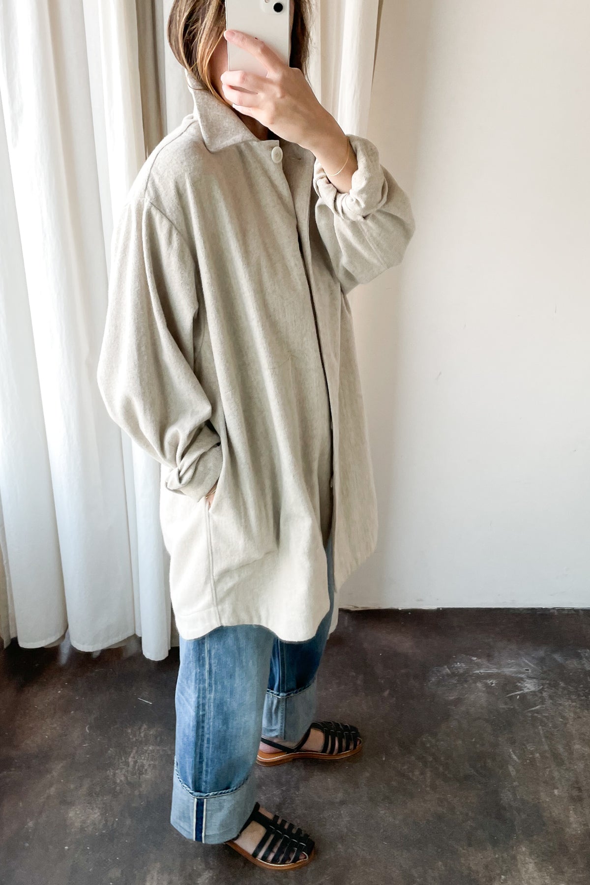 louren slub tweed jacket - アウター