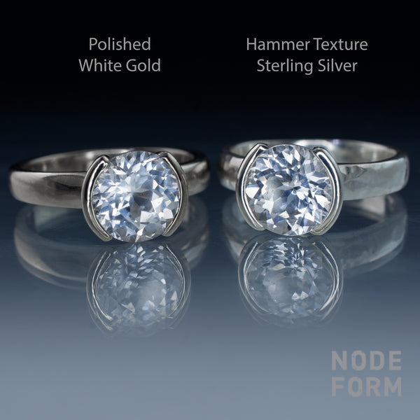 White Gold (14kPDW) vs Sterling Silver set with a white lab created ...