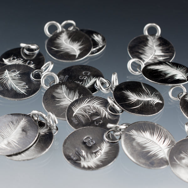 sterling silver feather charm group