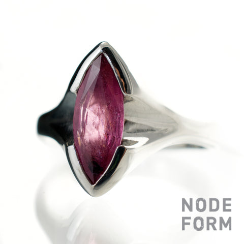 Marquise Pink Sapphire Silver Ring