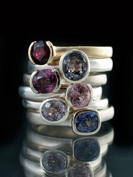 Spinels rings in a beautiful color array