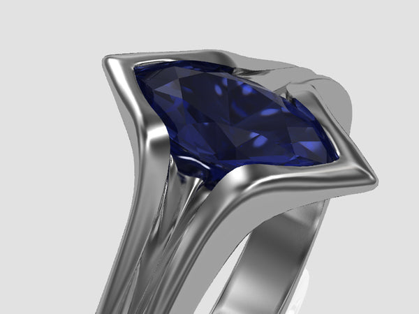 rendering marquise sapphire ring