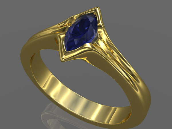 rendering marquise sapphire gold ring