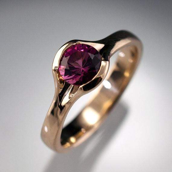 Pink Tourmaline Fold Solitaire Engagement Ring