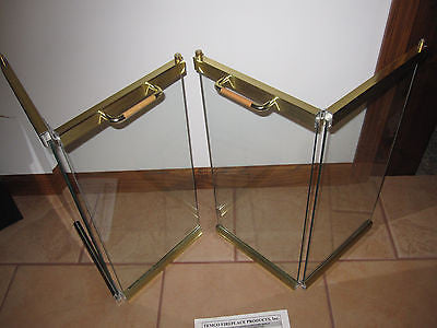 Temco BI-Fold Brushed Brass Fireplace Doors Clearview Glass CX-61