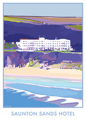 Saunton Sands Hotel, North Devon vintage style travel poster