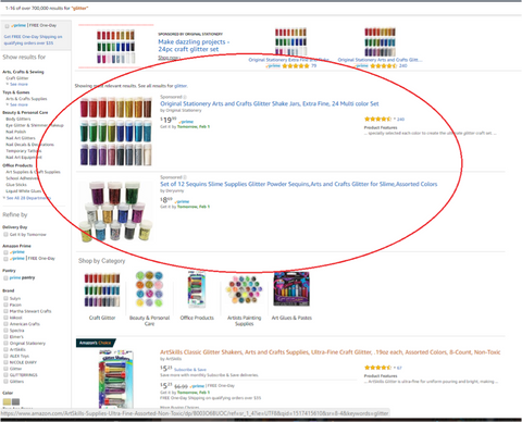 The Differences Between Amazon's Sponsored Product, Headline Search & Product Display Ads listing example sponsored product