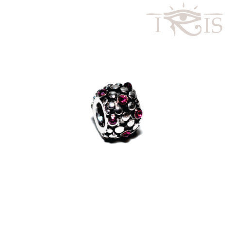 Natalie - Fuschia Crystal Grape Seed Silver Filled Charm from IRIS