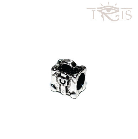 Pia - Silvertone Travel Suitcase Rhodium Filled Charm from IRIS