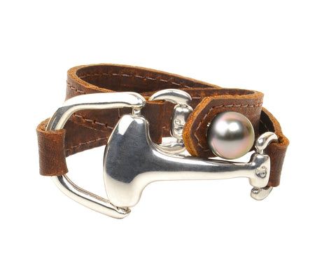 Equestrian bit design Montana wrap bracelet handmade by Vincent Peach fine jewelry