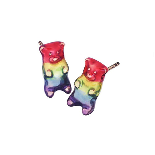 TWO PAIRS OF  GUMMY BEAR STUD  EARRINGS YELLOW/RED.