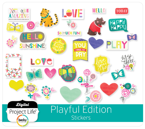 Project Life - Digital - Playful Edition Scrapbook Stickers