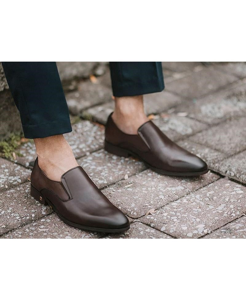 mens formal slip on leather shoes