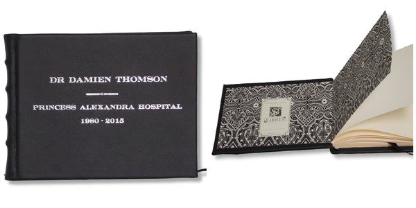 Black Leather Memorial Book with personalisation