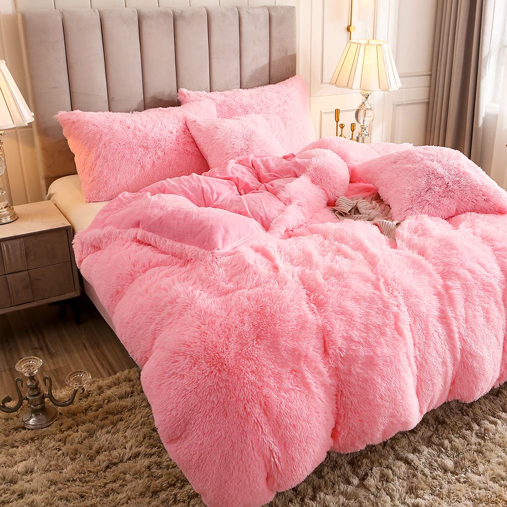 Fluffy Duvet Cover With Pillow Cover 3 Pieces Set Cy Home