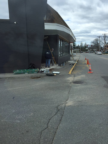 whoopie pie shop and coffee shop being painted