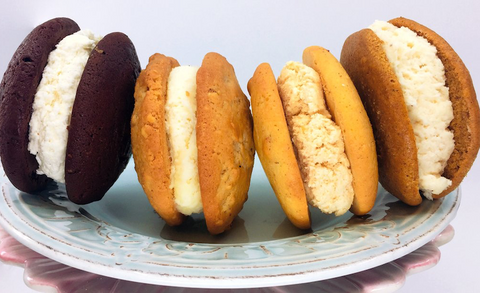 assorted wintertime whoopie pies on a plate