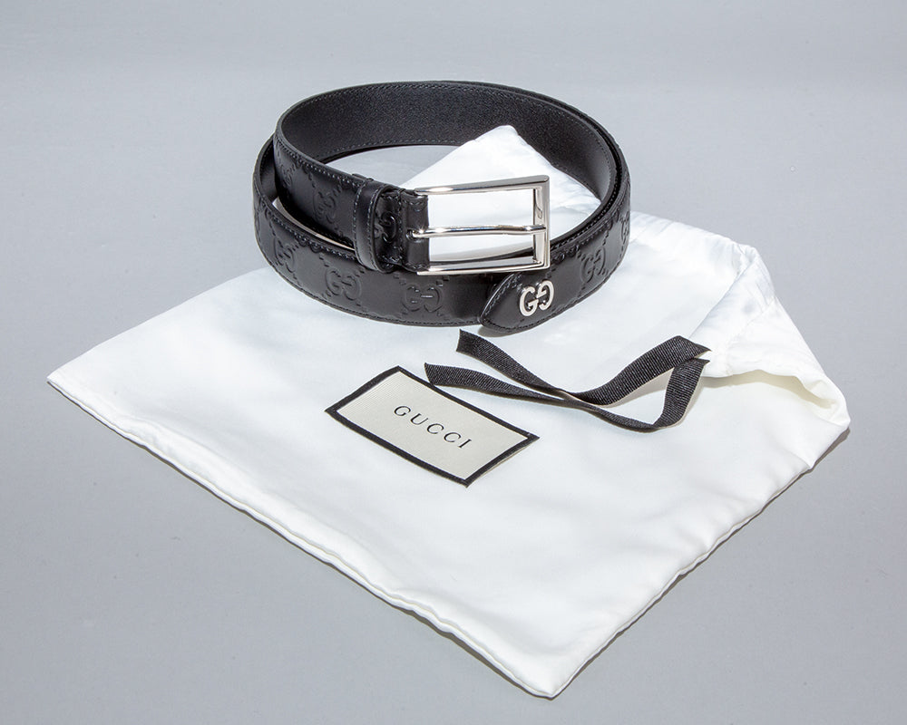 gucci signature belt with gg detail
