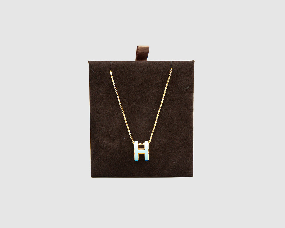 hermes h necklace rose gold