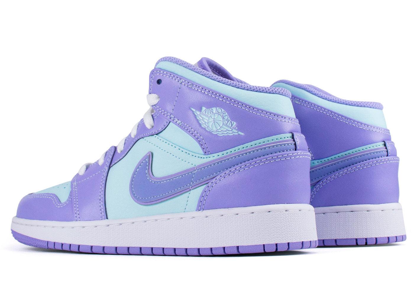 aqua and purple jordans