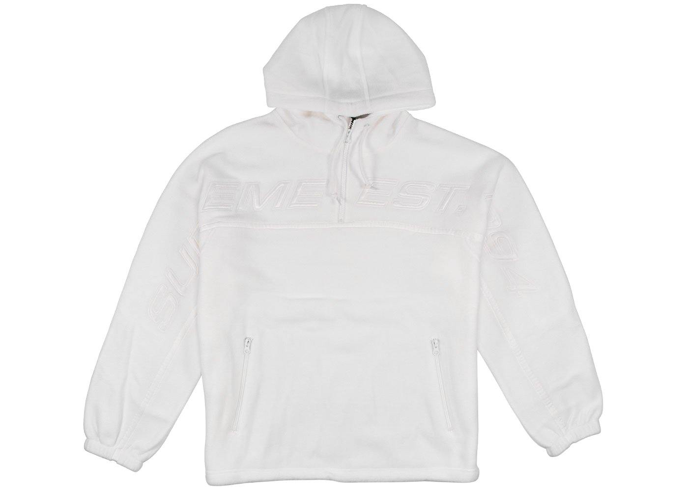 Supreme Polartec® Half Zip Hooded Sweatshirt White | ALPHET