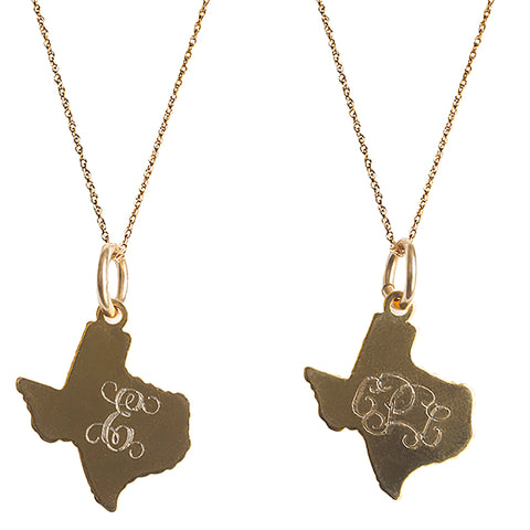 monogrammed texas necklace