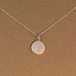 diamond lowercase initial necklace