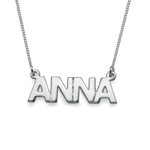 Sterling Silver Nameplate Necklace 