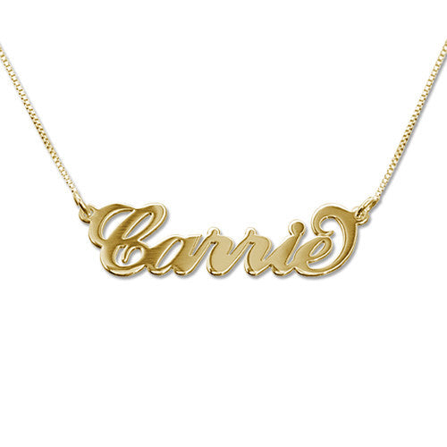 small gold nameplate necklace