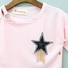 Star Studded Pink Top