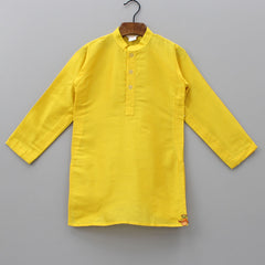 Yellow Kurta And White Pyjama With Animal Printed Jacket