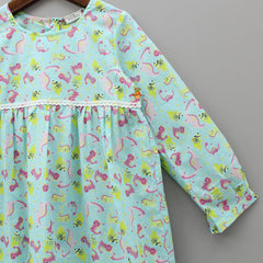 Mint Green Dino Print Sleepwear