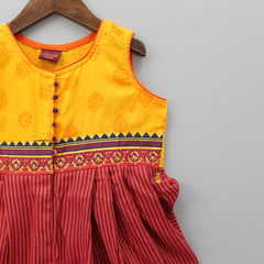 Yellow And Red Stripy Jumpsuit