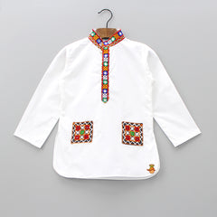 White Kurta And Red Patiala