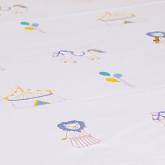 Pink Circus Print Single Bedsheet With Pillow cover