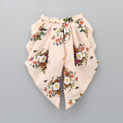 Pre Order: Bird Motif Peplum Top With Dhoti