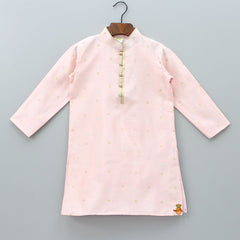 Polka Dot Pink Kurta With Dhoti