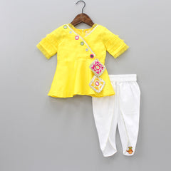 Pre Order: Mirror Work Top With Dhoti And Dupatta