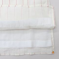 Pre Order: Embroidered And Abhla Work Striped Kurta With Dhoti