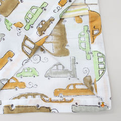 Pre Order: Organic Car Printed Notched Collar Shirt