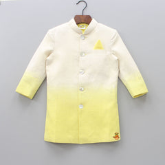 Yellow Shaded Sherwani With Pyjama
