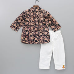 Lotus Printed Floral Kurta With Pyajama