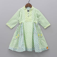 Floral Printed Anarkali Style Kurti With Pant