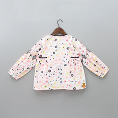 Pre Order: Multi Colour Neon Flower Printed Flared Top