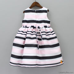 Pink And Black Stripes Dress