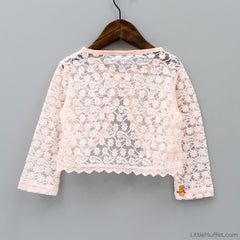 Lacy Peach Shrug