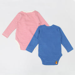 Organic Kimono Style Striped And Blue Bodysuit - Set Of 2
