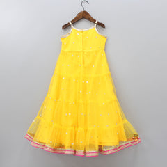 Yellow Sequin Embroidered Gown